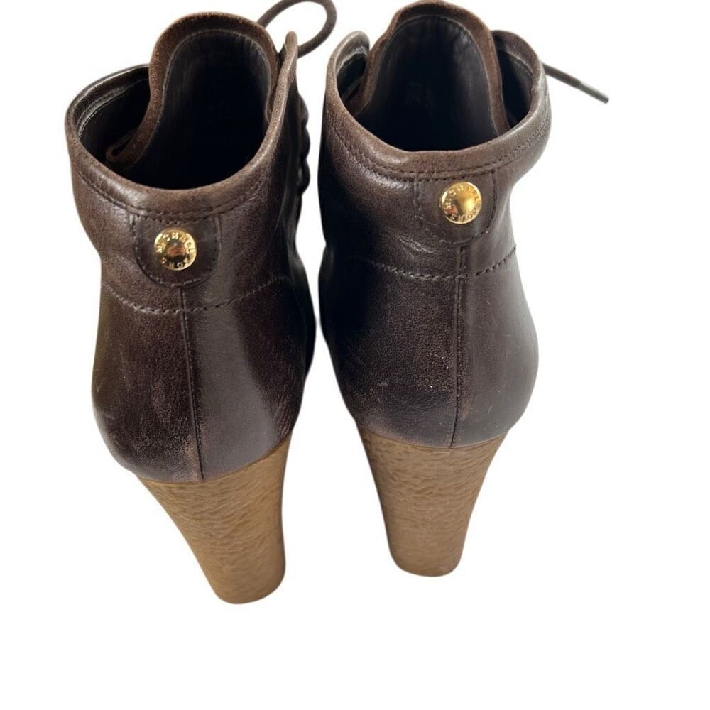 Michael Kors Booties Boots Shoes Wedge Leather Brown - Picture 5 of 7